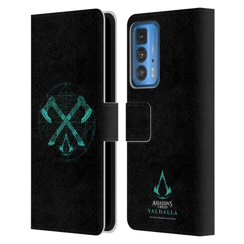 Assassin's Creed Valhalla Compositions Dual Axes Leather Book Wallet Case Cover For Motorola Edge 20 Pro