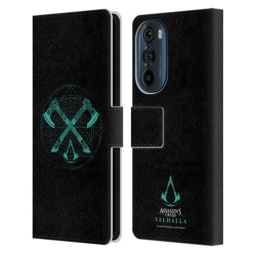 Assassin's Creed Valhalla Compositions Dual Axes Leather Book Wallet Case Cover For Motorola Edge 30