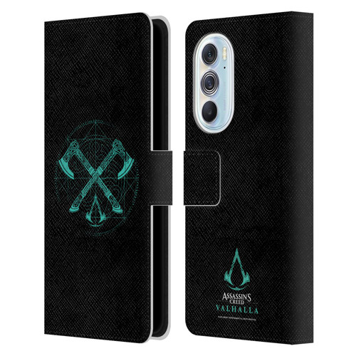 Assassin's Creed Valhalla Compositions Dual Axes Leather Book Wallet Case Cover For Motorola Edge X30