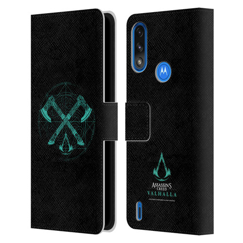 Assassin's Creed Valhalla Compositions Dual Axes Leather Book Wallet Case Cover For Motorola Moto E7 Power / Moto E7i Power