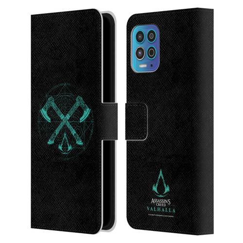 Assassin's Creed Valhalla Compositions Dual Axes Leather Book Wallet Case Cover For Motorola Moto G100