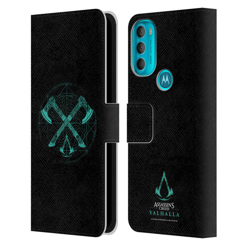 Assassin's Creed Valhalla Compositions Dual Axes Leather Book Wallet Case Cover For Motorola Moto G71 5G