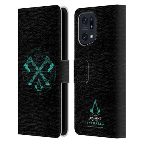 Assassin's Creed Valhalla Compositions Dual Axes Leather Book Wallet Case Cover For OPPO Find X5