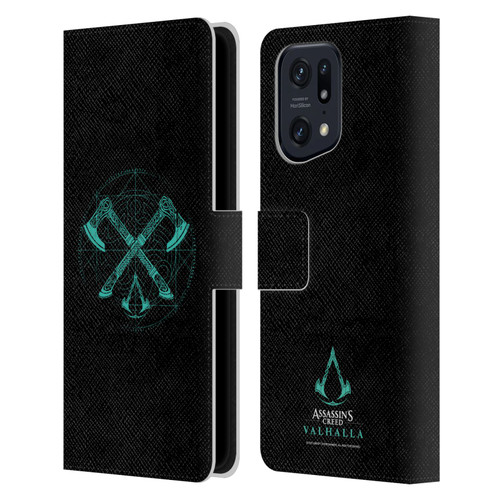 Assassin's Creed Valhalla Compositions Dual Axes Leather Book Wallet Case Cover For OPPO Find X5 Pro