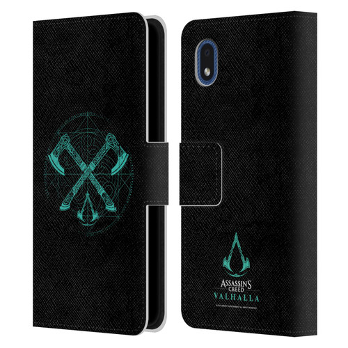 Assassin's Creed Valhalla Compositions Dual Axes Leather Book Wallet Case Cover For Samsung Galaxy A01 Core (2020)