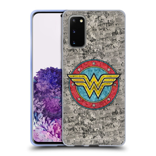 Wonder Woman DC Comics Vintage Art Comics Logo Soft Gel Case for Samsung Galaxy S20 / S20 5G