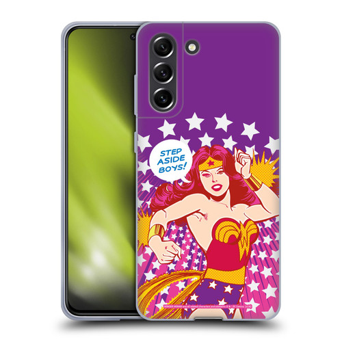 Wonder Woman DC Comics Vintage Art Step Aside Soft Gel Case for Samsung Galaxy S21 FE 5G