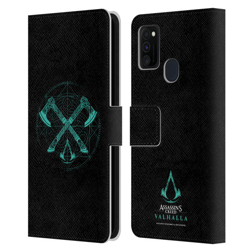Assassin's Creed Valhalla Compositions Dual Axes Leather Book Wallet Case Cover For Samsung Galaxy M30s (2019)/M21 (2020)