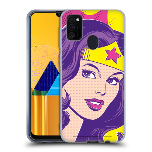 Wonder Woman DC Comics Vintage Art Pop Art Soft Gel Case for Samsung Galaxy M30s (2019)/M21 (2020)