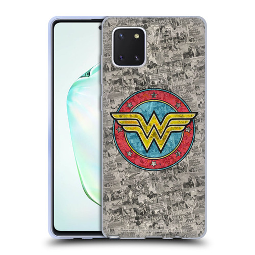 Wonder Woman DC Comics Vintage Art Comics Logo Soft Gel Case for Samsung Galaxy Note10 Lite