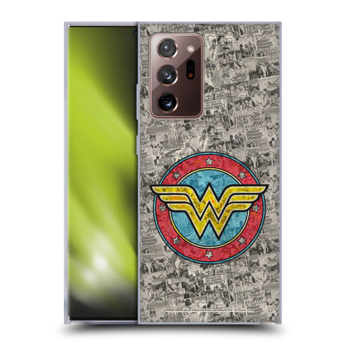 Wonder Woman DC Comics Vintage Art Comics Logo Soft Gel Case for Samsung Galaxy Note20 Ultra / 5G