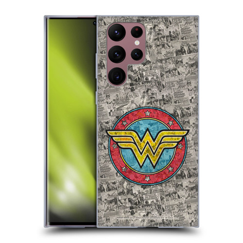 Wonder Woman DC Comics Vintage Art Comics Logo Soft Gel Case for Samsung Galaxy S22 Ultra 5G