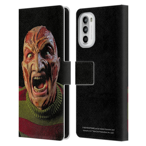 A Nightmare On Elm Street: New Nightmare Graphics Freddy Leather Book Wallet Case Cover For Motorola Moto G52