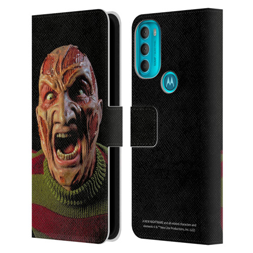 A Nightmare On Elm Street: New Nightmare Graphics Freddy Leather Book Wallet Case Cover For Motorola Moto G71 5G