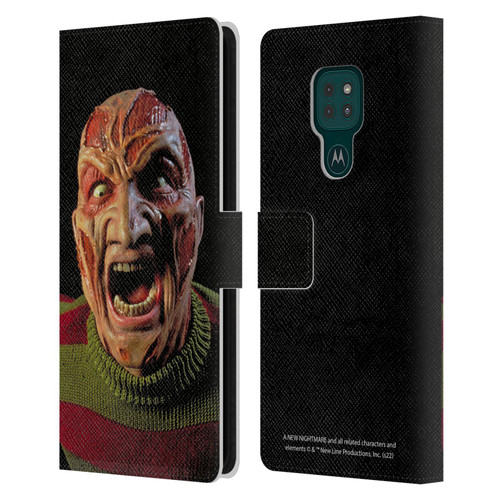 A Nightmare On Elm Street: New Nightmare Graphics Freddy Leather Book Wallet Case Cover For Motorola Moto G9 Play