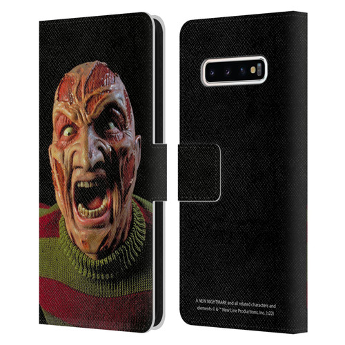 A Nightmare On Elm Street: New Nightmare Graphics Freddy Leather Book Wallet Case Cover For Samsung Galaxy S10+ / S10 Plus
