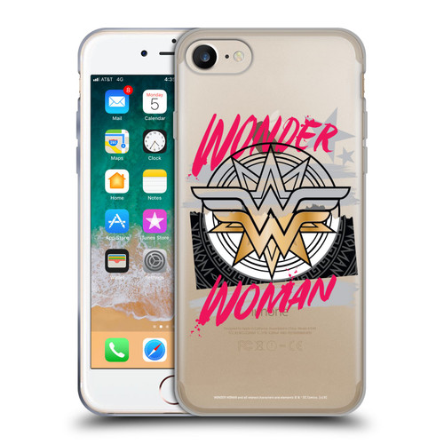 Wonder Woman DC Comics Graphic Arts Shield Soft Gel Case for Apple iPhone 7 / 8 / SE 2020 & 2022