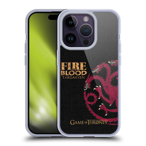 HBO Game of Thrones House Mottos Targaryen Soft Gel Case for Apple iPhone 14 Pro