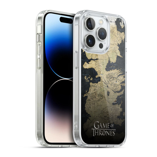 HBO Game of Thrones Key Art Westeros Map Soft Gel Case for Apple iPhone 14 Pro