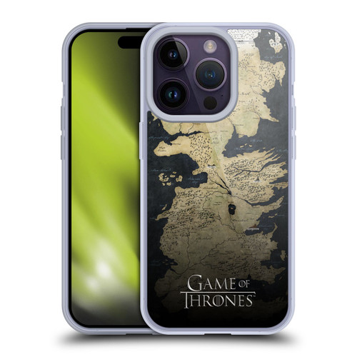 HBO Game of Thrones Key Art Westeros Map Soft Gel Case for Apple iPhone 14 Pro