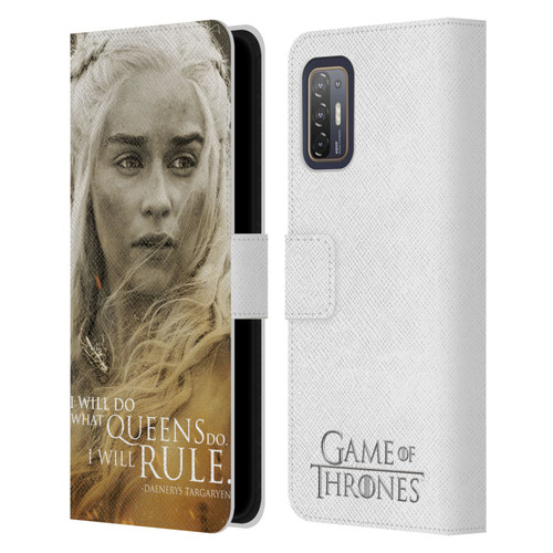 HBO Game of Thrones Character Portraits Daenerys Targaryen Leather Book Wallet Case Cover For HTC Desire 21 Pro 5G