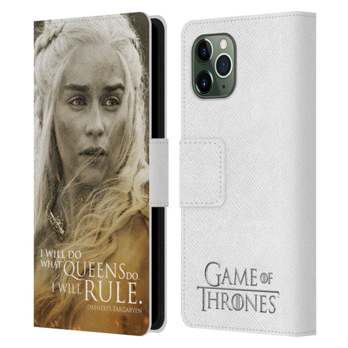 HBO Game of Thrones Character Portraits Daenerys Targaryen Leather Book Wallet Case Cover For Apple iPhone 11 Pro