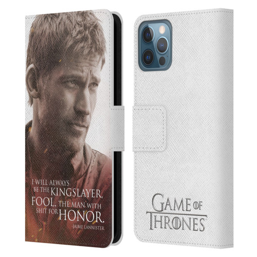 HBO Game of Thrones Character Portraits Jaime Lannister Leather Book Wallet Case Cover For Apple iPhone 12 / iPhone 12 Pro