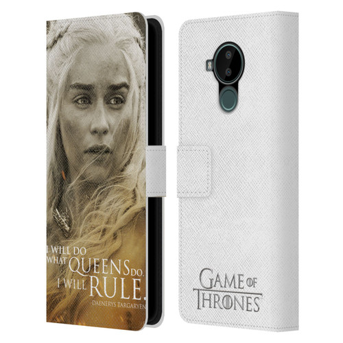 HBO Game of Thrones Character Portraits Daenerys Targaryen Leather Book Wallet Case Cover For Nokia C30