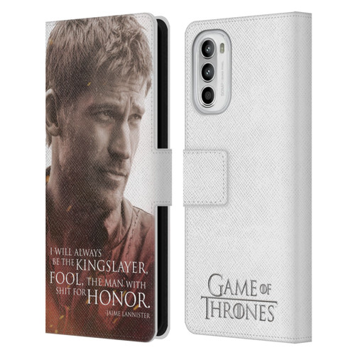 HBO Game of Thrones Character Portraits Jaime Lannister Leather Book Wallet Case Cover For Motorola Moto G52
