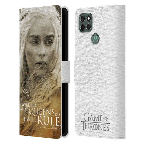 HBO Game of Thrones Character Portraits Daenerys Targaryen Leather Book Wallet Case Cover For Motorola Moto G9 Power