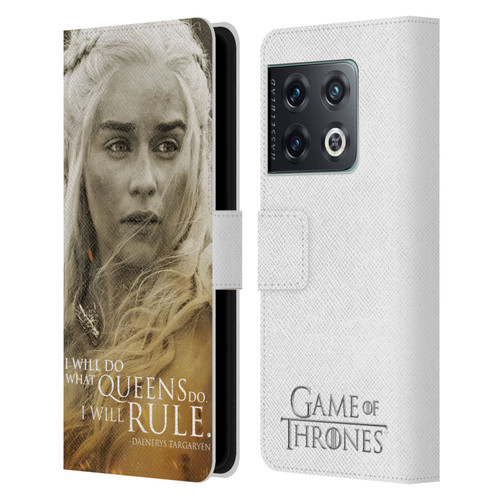 HBO Game of Thrones Character Portraits Daenerys Targaryen Leather Book Wallet Case Cover For OnePlus 10 Pro