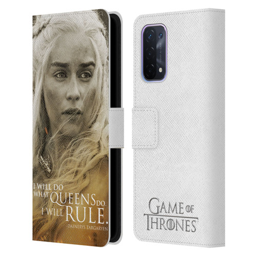 HBO Game of Thrones Character Portraits Daenerys Targaryen Leather Book Wallet Case Cover For OPPO A54 5G