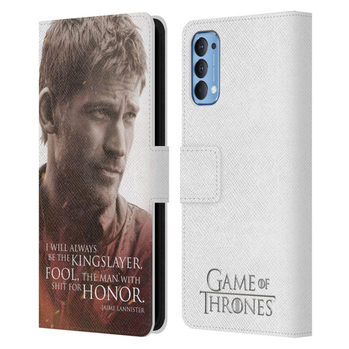 HBO Game of Thrones Character Portraits Jaime Lannister Leather Book Wallet Case Cover For OPPO Reno 4 5G