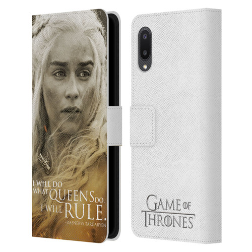 HBO Game of Thrones Character Portraits Daenerys Targaryen Leather Book Wallet Case Cover For Samsung Galaxy A02/M02 (2021)