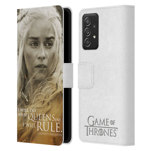 HBO Game of Thrones Character Portraits Daenerys Targaryen Leather Book Wallet Case Cover For Samsung Galaxy A52 / A52s / 5G (2021)