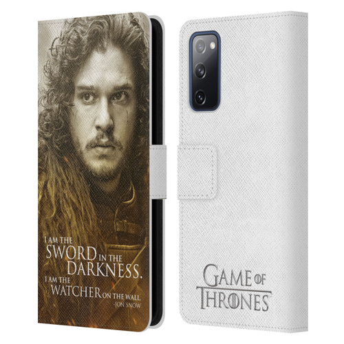 HBO Game of Thrones Character Portraits Jon Snow Leather Book Wallet Case Cover For Samsung Galaxy S20 FE / 5G
