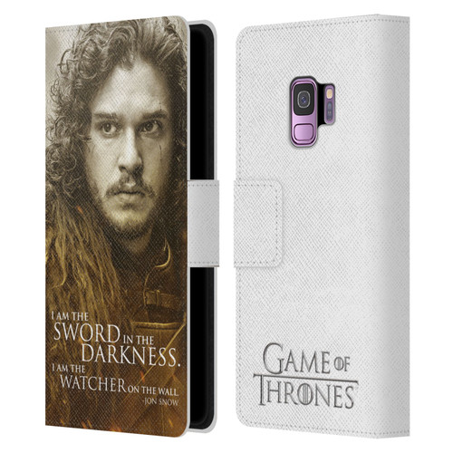 HBO Game of Thrones Character Portraits Jon Snow Leather Book Wallet Case Cover For Samsung Galaxy S9