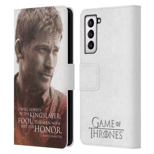 HBO Game of Thrones Character Portraits Jaime Lannister Leather Book Wallet Case Cover For Samsung Galaxy S21 5G
