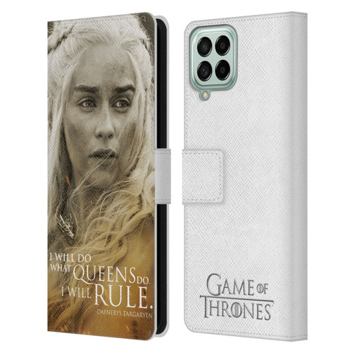 HBO Game of Thrones Character Portraits Daenerys Targaryen Leather Book Wallet Case Cover For Samsung Galaxy M33 (2022)