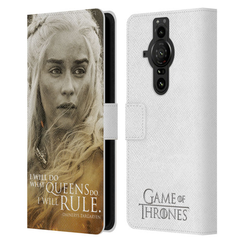 HBO Game of Thrones Character Portraits Daenerys Targaryen Leather Book Wallet Case Cover For Sony Xperia Pro-I