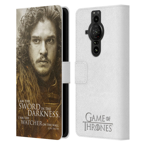 HBO Game of Thrones Character Portraits Jon Snow Leather Book Wallet Case Cover For Sony Xperia Pro-I
