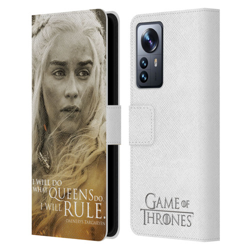 HBO Game of Thrones Character Portraits Daenerys Targaryen Leather Book Wallet Case Cover For Xiaomi 12 Pro
