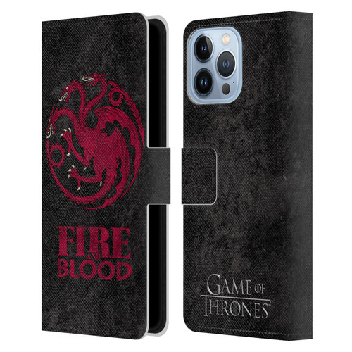 HBO Game of Thrones Dark Distressed Look Sigils Targaryen Leather Book Wallet Case Cover For Apple iPhone 13 Pro Max