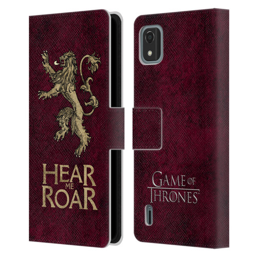 HBO Game of Thrones Dark Distressed Look Sigils Lannister Leather Book Wallet Case Cover For Nokia C2 2nd Edition