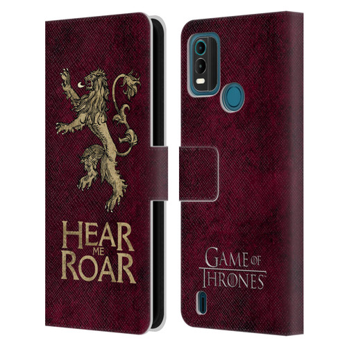 HBO Game of Thrones Dark Distressed Look Sigils Lannister Leather Book Wallet Case Cover For Nokia G11 Plus