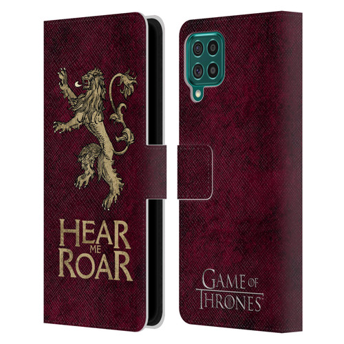HBO Game of Thrones Dark Distressed Look Sigils Lannister Leather Book Wallet Case Cover For Samsung Galaxy F62 (2021)