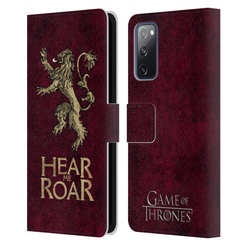 HBO Game of Thrones Dark Distressed Look Sigils Lannister Leather Book Wallet Case Cover For Samsung Galaxy S20 FE / 5G