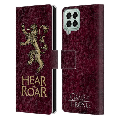 HBO Game of Thrones Dark Distressed Look Sigils Lannister Leather Book Wallet Case Cover For Samsung Galaxy M53 (2022)