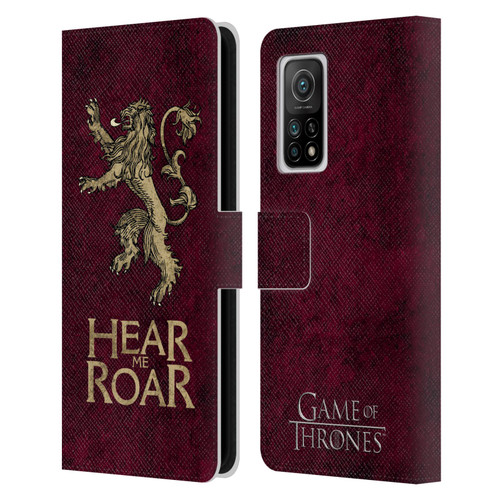 HBO Game of Thrones Dark Distressed Look Sigils Lannister Leather Book Wallet Case Cover For Xiaomi Mi 10T 5G