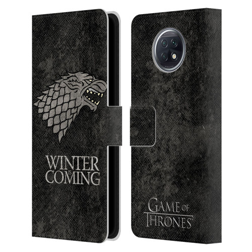 HBO Game of Thrones Dark Distressed Look Sigils Stark Leather Book Wallet Case Cover For Xiaomi Redmi Note 9T 5G